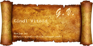Gindl Vitold névjegykártya